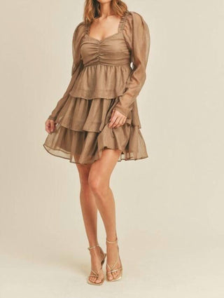 &Merci - Madeline Shirred Ruffle Tier Layer Mini Dress