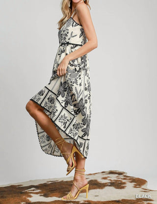Umgee - Sale Abstract Print Midi Dress