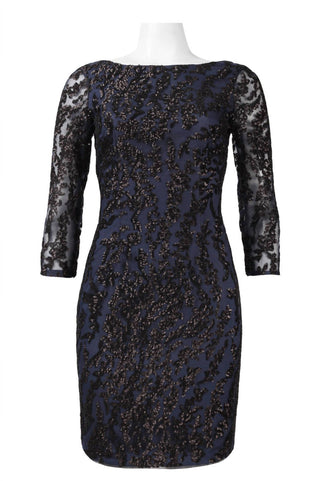 Aidan Mattox - 3/4 Sleeve Sequined Dress