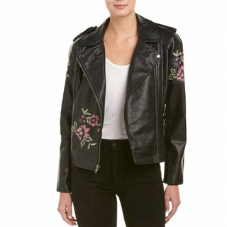 Bb Dakota - Baxley Embroidered Faux Leather Moto Jacket