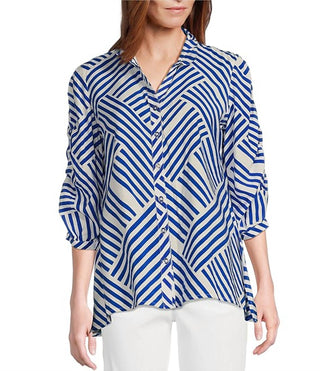 Multiples - 3/4 Sleeve Wire Collar Shirt