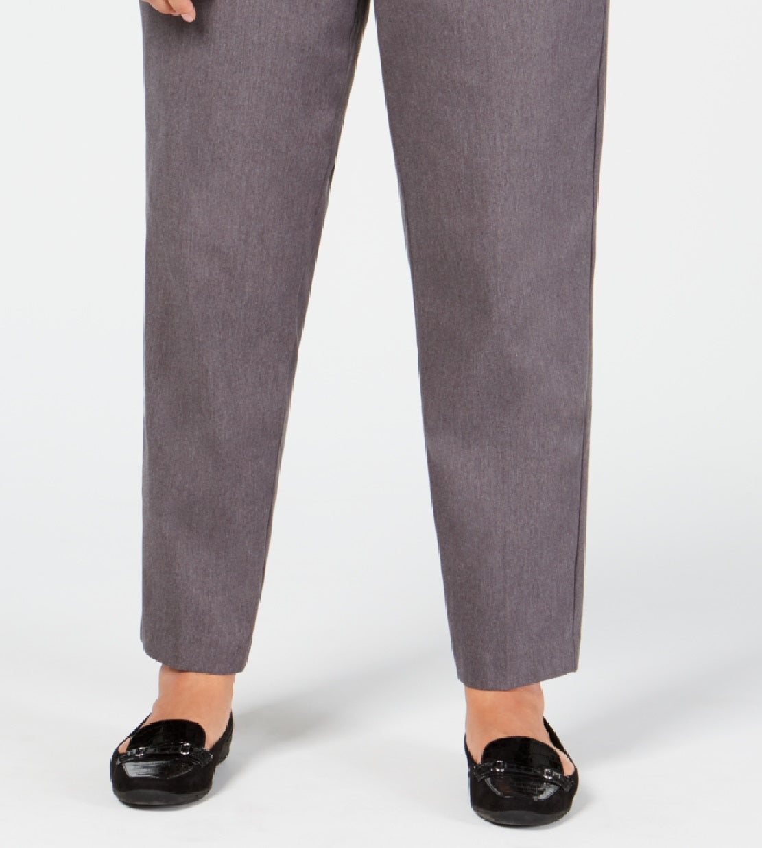 Alfred Dunner Women's Classic Allure Tummy Control Pull On Average Length Pants Gray Size 16W