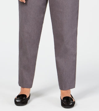 Alfred Dunner Women's Classic Allure Tummy Control Pull On Average Length Pants Gray Size 16W