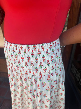 Karlie - Petite Blossoms Smock Maxi Skirt