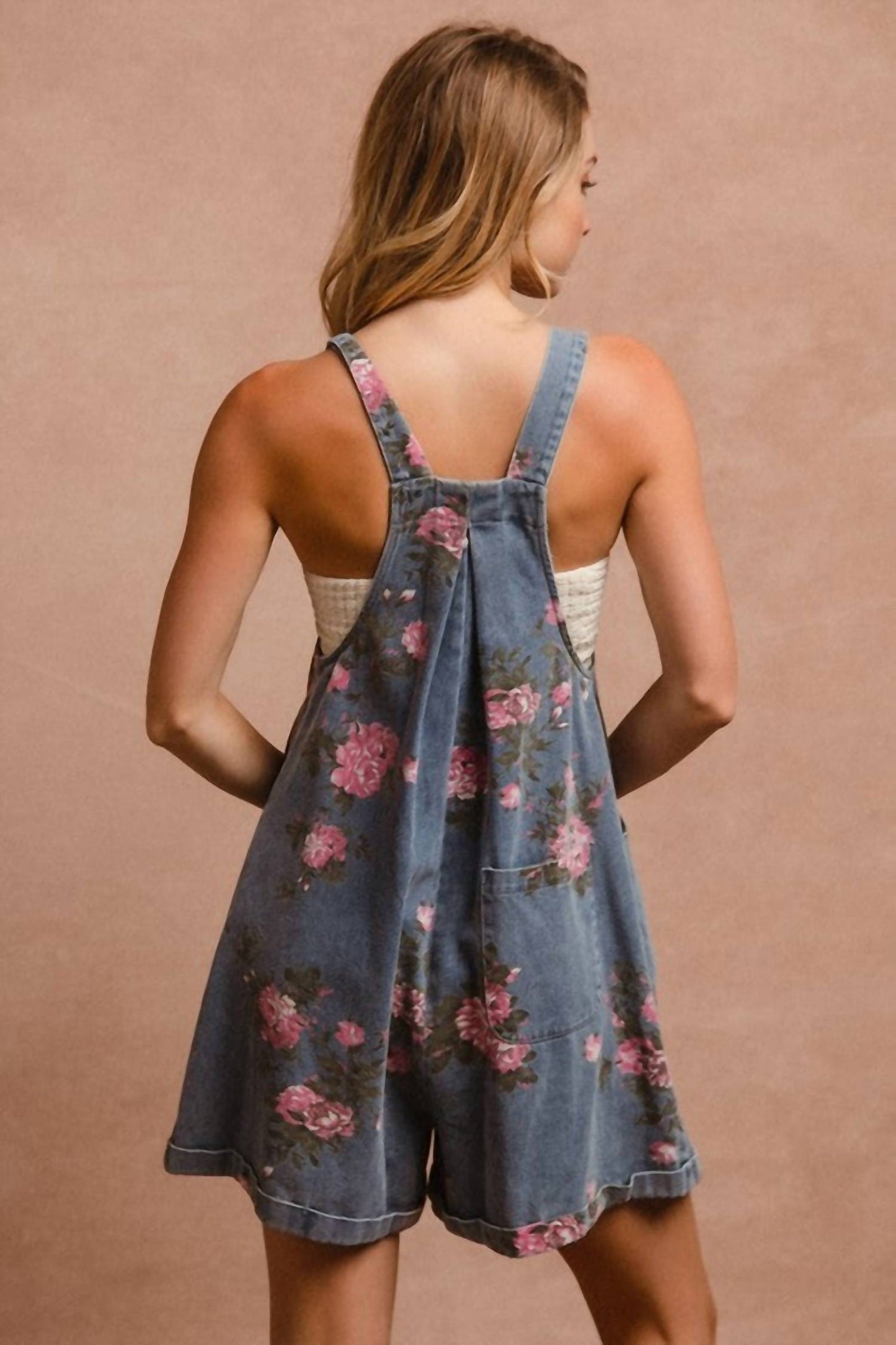 Bibi - Vintage Rose Shortall Romper