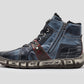 Kcr Group - Men's Comfort Thick Wool-lined Zip-up Leather Boots