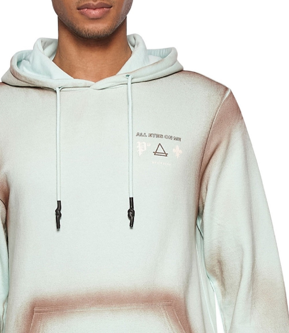 Elevenparis Men's Spray Paint Cotton Hoodie Brown Size X-Large