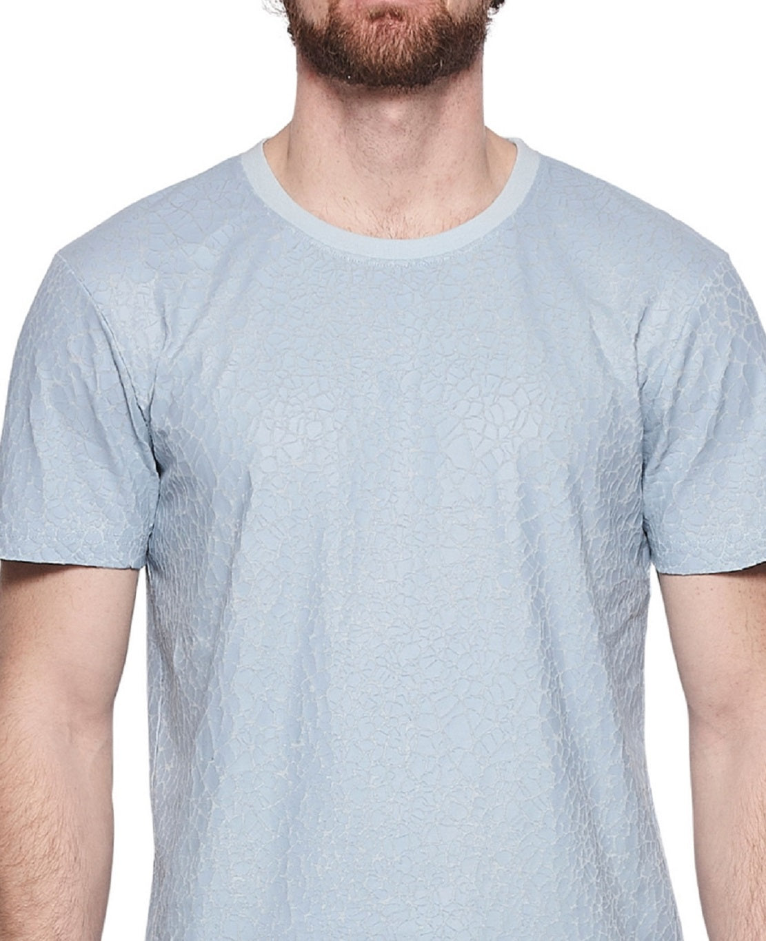 Elevenparis Men's Crackle Cotton T-Shirt Blue Size X-Large