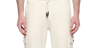 Elevenparis Men's Cotton Cargo Joggers White Size Medium