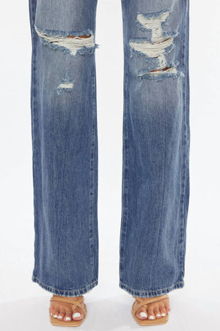 Kancan - Ultra High Rise Distressed 90s Wide Leg Jeans