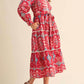 &Merci - Women's Contrast Binding Midi Dress
