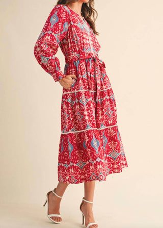 &Merci - Women's Contrast Binding Midi Dress