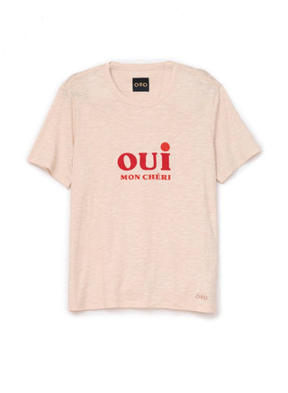 On This Day - Women's "oui, Mon Cherie" Graphic Short Sleeve Knit Tee