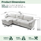 Living Room Sofa Luxury Couch with Ottoman in Soft Chenille Beige