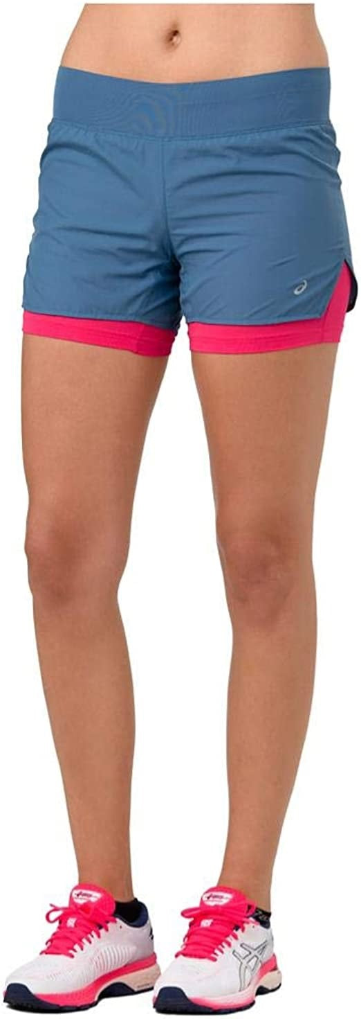 ASICS Women's Cool 2-n-1 3.5inch Short Azure/Pixel Pink
