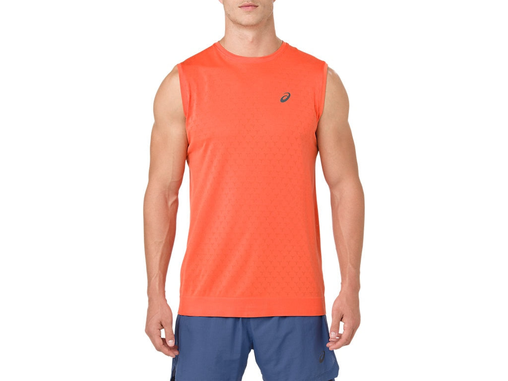 ASICS Men's Gel-Cool Sleeveless Shirt Nova Orange Size Small