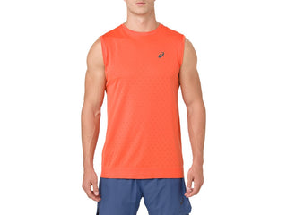 ASICS Men's Gel-Cool Sleeveless Shirt Nova Orange Size Small