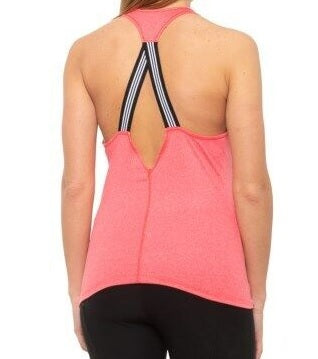 Adidas Women's 3 Stripe Tank Shock Red/Heather Red