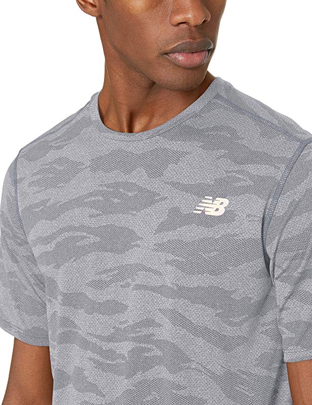 New Balance Men's Q Speed Breathe Short Sleeve Athletic Gray