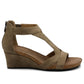 Adrienne Vittadini Women's Thayer Wedge Sandal Shoes Brown Size 7.5 M
