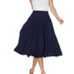 White Mark Women's Flared MIDI Skirt Blue Size X-Large