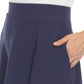 White Mark Women's Flared MIDI Skirt Blue Size X-Large