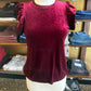 Another Love - Women's North ruffled sleeve velvet top