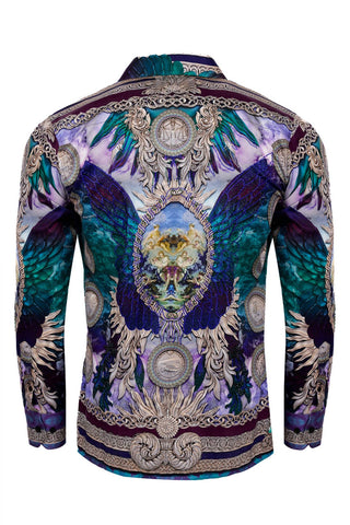 Barabas - Men's Striking Look Rhinestone Long Sleeve Shirt