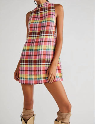 Free People - Walk The Walk Plaid Mini Dress