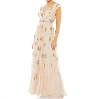 Mac Duggal - Cap Sleeve Embellished Dress