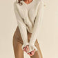 &Merci - Woven Knit Sweater With Flutter Cuff