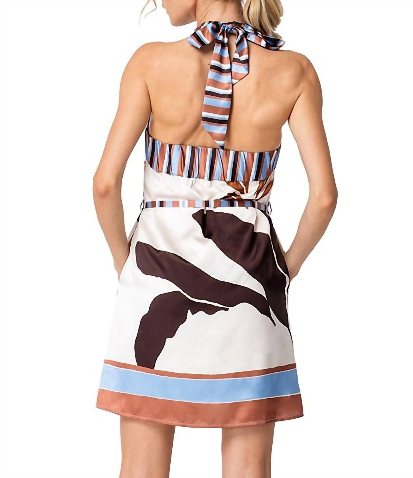 Ciebon - Lio Cross Neck Halter Mini Dress