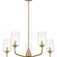 Dazzle Five Lights Chandelier With Clear Seeded Glass - Satin Brass
