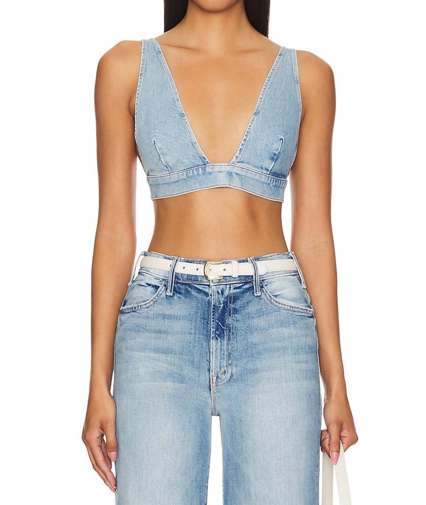 Mother - Pre-loved Tit For Tat Wash Denim Bralette