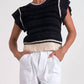 Elan - Cap Sleeve Crewneck Sweater