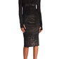 Steve Madden Vivienne Long Sleeve Mesh Midi Dress - Black