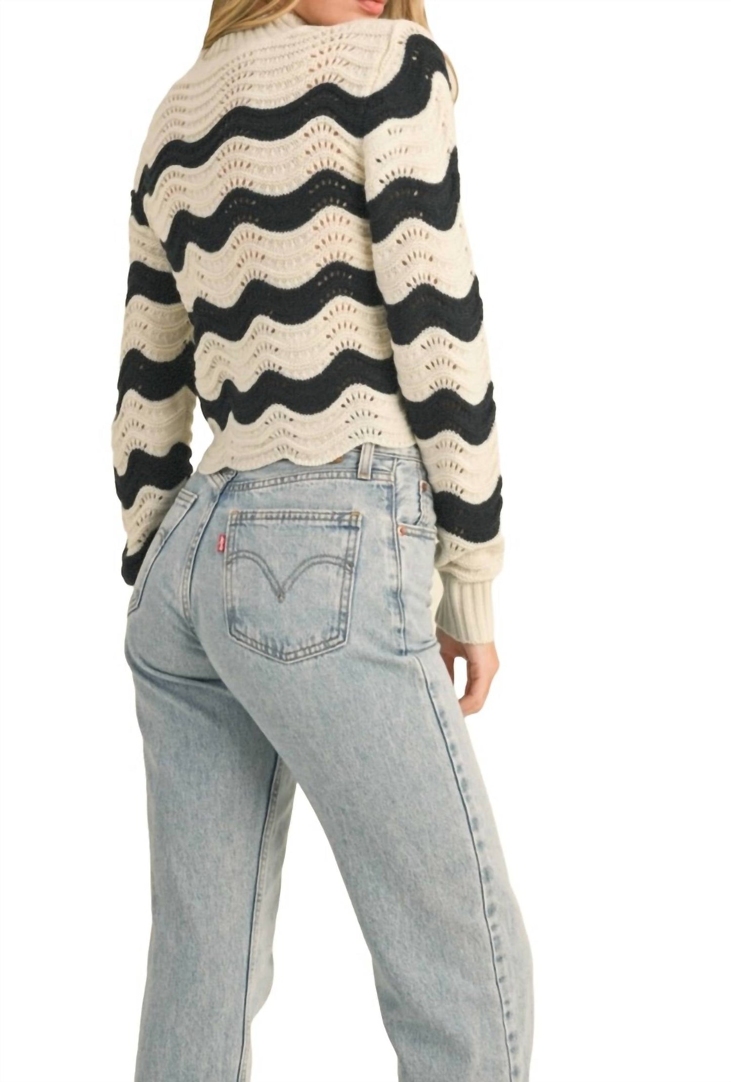 &Merci - Wavy pointelle sweater