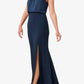 Adrianna Papell - Boat Neck Crepe Gown