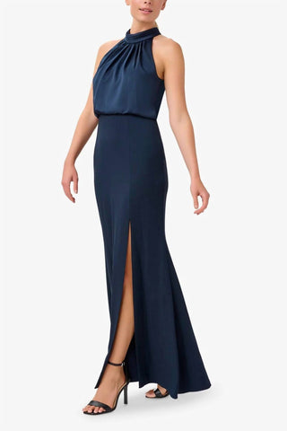 Adrianna Papell - Boat Neck Crepe Gown