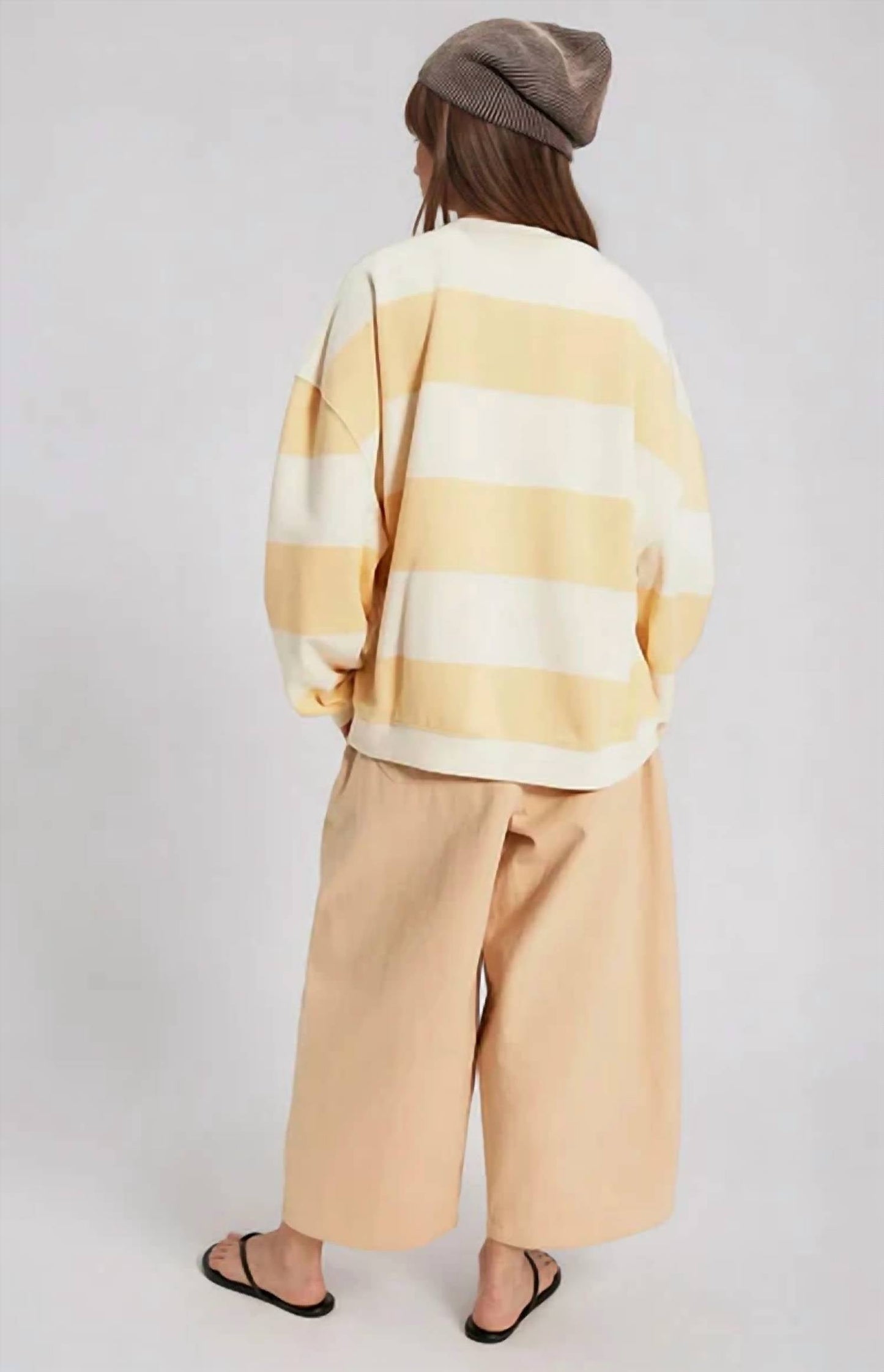 Free People - Classic Striped Oversized Crewneck Top