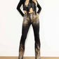 Vibrant M.I.U - Western Leopard Bootcut Jeans