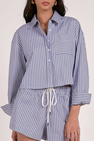 Elan - Button Down Crop Top