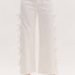 Entro - Cropped Fixed Mini Bows Jeans