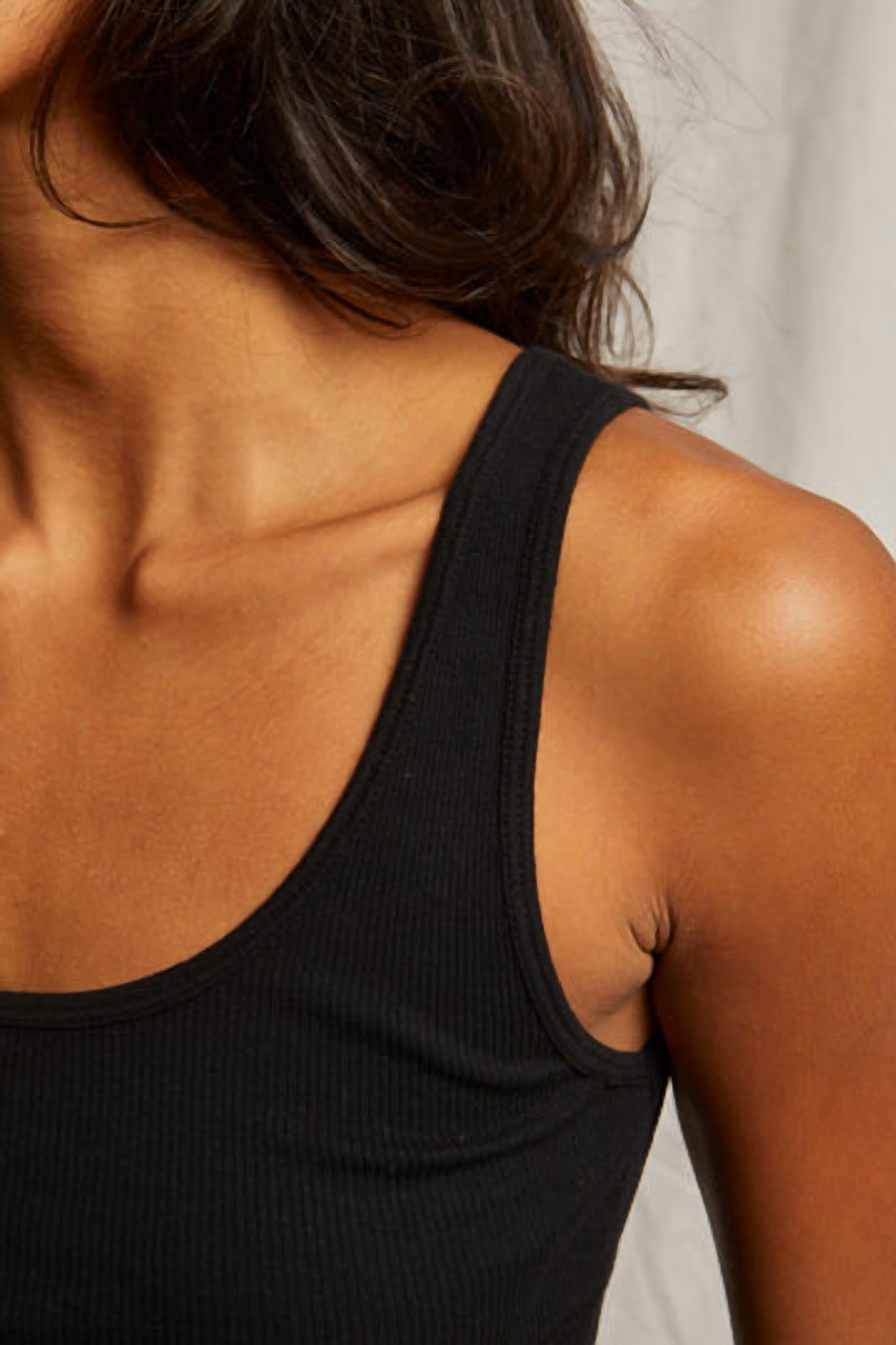 Perfectwhitetee - Mia Fine Variegated Rib Tank