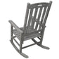 Wooden Oversized Porch Rocker Chair With Wide Seat and Tall Backrest