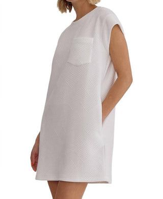 Entro - Textured Round Neck Mini Dress