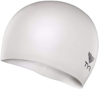 TYR 7-Pack Unisex Silicone Junior Racer Cap WhiteBlue Size Regular