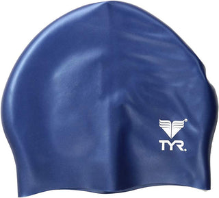 TYR 7-Pack Unisex Silicone Junior Racer Cap WhiteBlue Size Regular