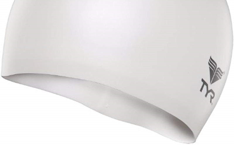 TYR 7-Pack Unisex Silicone Junior Racer Cap WhiteBlue Size Regular