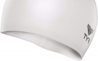 TYR 7-Pack Unisex Silicone Junior Racer Cap WhiteBlue Size Regular